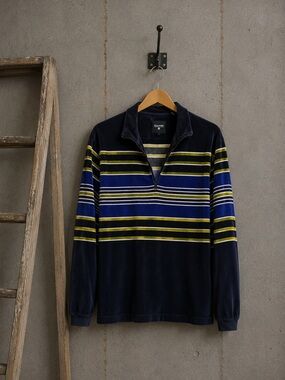 Vintage Fila Sport Velour 1/4 Zip Pullover Men Sz M Collectible Rugby Spell Out